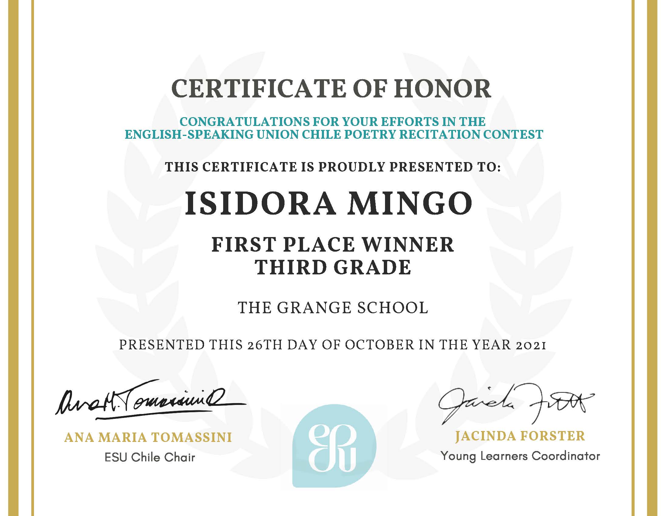 Grade 3_Isidora Minga